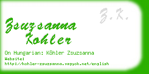 zsuzsanna kohler business card